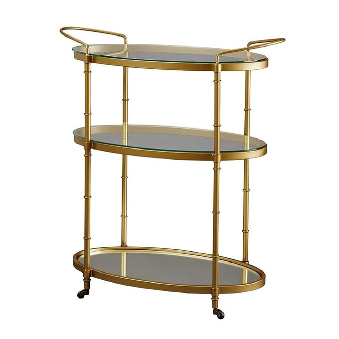 Olliix Madison Park Signature Lauren Antique Gold Bar Cart OLIX-MPS135-0049