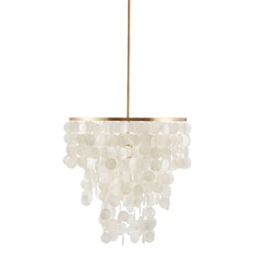 Olliix Urban Habitat Isla White Layered Capiz Chandelier