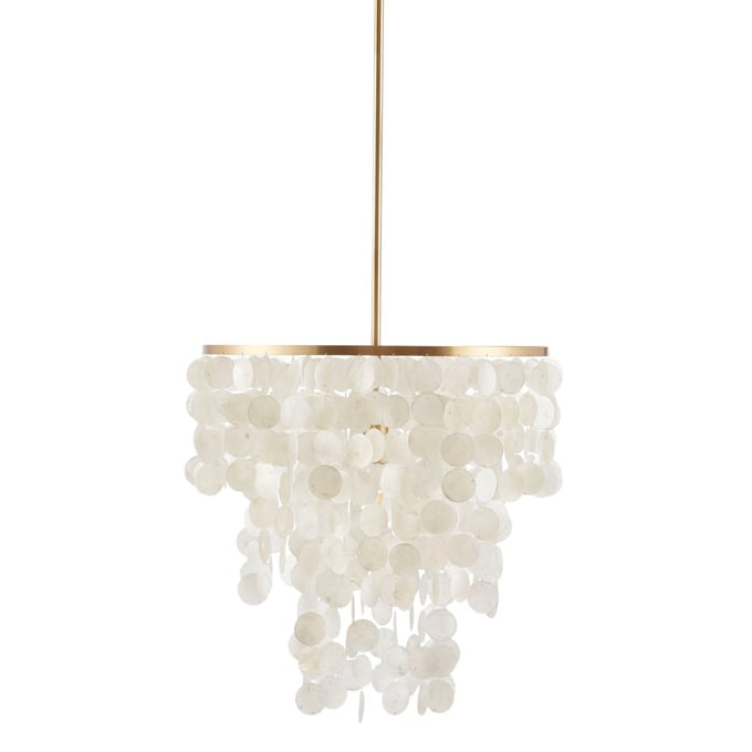 Olliix Urban Habitat Isla White Layered Capiz Chandelier OLIX-MPS150-0093