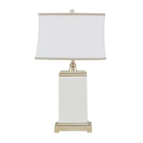 Olliix Hampton Hill Colette Ivory Rectangular Ceramic Table Lamp