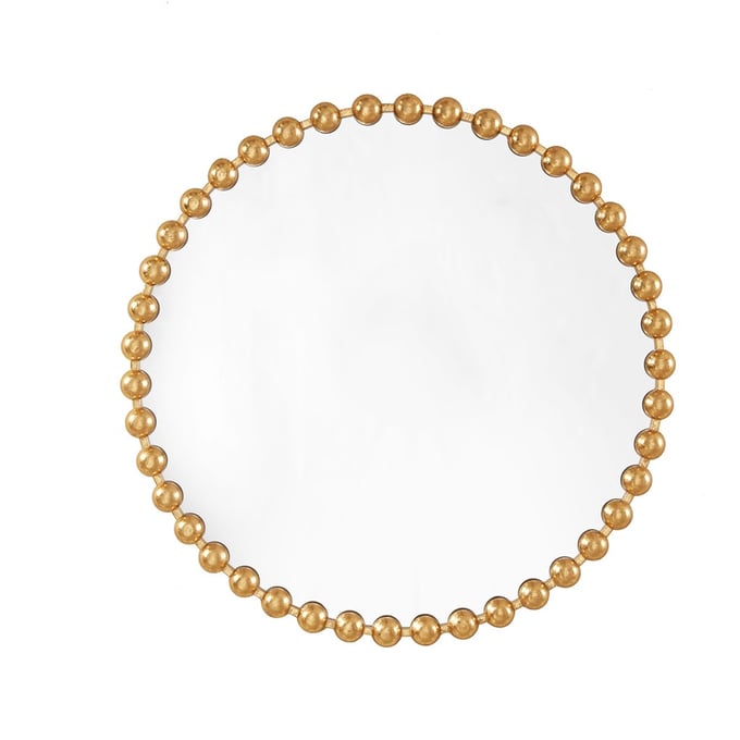 Olliix Madison Park Signature Marlowe Gold Beaded Round 36 Inch Wall Mirror OLIX-MPS160-279