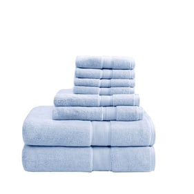 Olliix Madison Park Signature 800GSM Light Blue 8pc Antimicrobial Towel Set