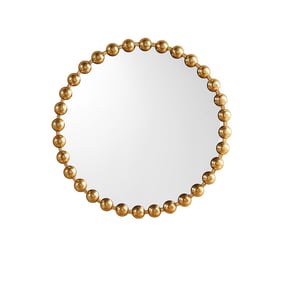 Olliix Madison Park Signature Marlowe Gold Beaded Round 27 Inch Wall Mirror