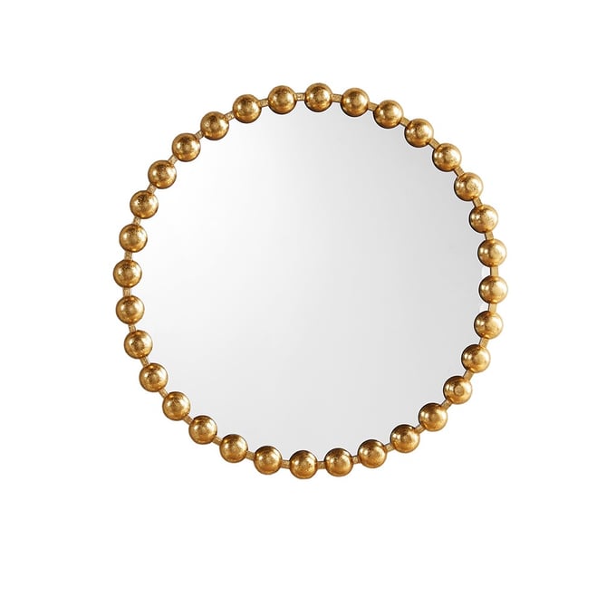 Olliix Madison Park Signature Marlowe Gold Beaded Round 27 Inch Wall Mirror OLIX-MPS95F-0034