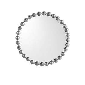 Olliix Madison Park Signature Marlowe Silver Beaded Round 27 Inch Wall Mirr...