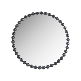 Olliix Madison Park Signature Marlowe Black Beaded Round 36 Inch Wall Mirro...