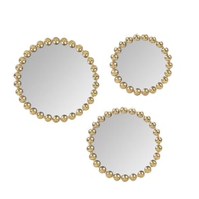 Olliix Madison Park Signature Marlowe Gold Beaded Round 3pc Wall Mirror Set