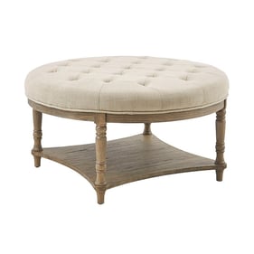 Olliix Martha Stewart Cedric Cream Accent Ottoman