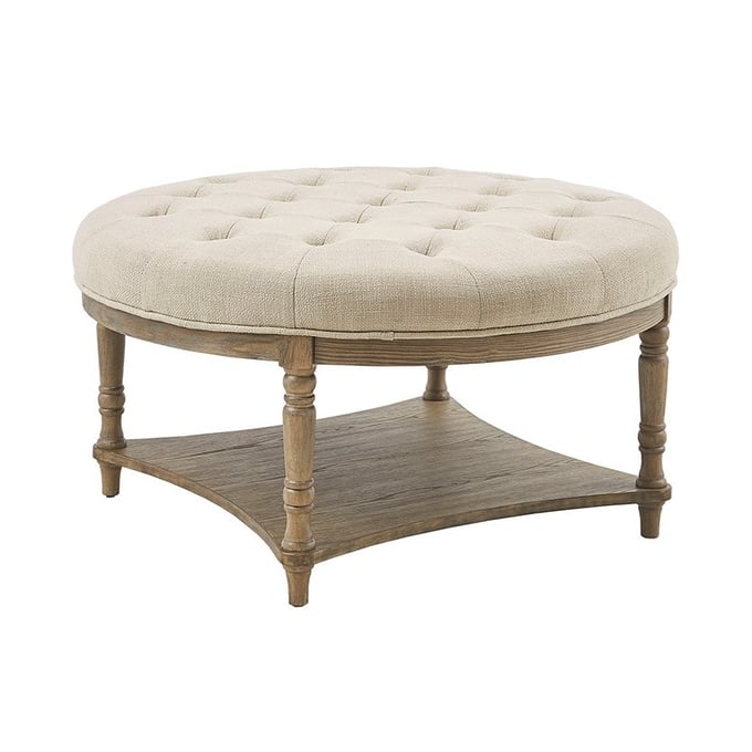 Olliix Martha Stewart Cedric Cream Accent Ottoman OLIX-MT101-0135