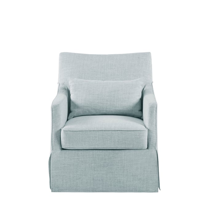 Olliix Martha Stewart London Light Blue Grey Skirted Swivel Chair OLIX-MT103-0170