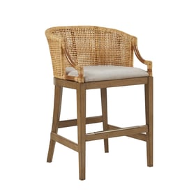 Olliix Martha Stewart Playa Natural Handcrafted Rattan Counter Stool