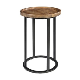 Olliix Martha Stewart Irisa Reclaimed Oak Iron Round Accent Table