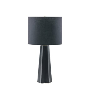 Olliix Martha Stewart Athena Black Geometric Ceramic Table Lamp