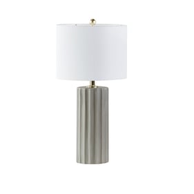 Olliix Martha Stewart Glendale Grey Ribbed Ceramic Table Lamp