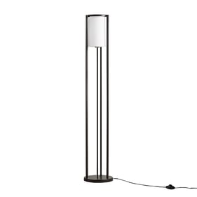 Olliix Martha Stewart Charlton Black Metal Floor Lamp with Glass Cylinder S...