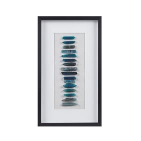 Olliix Martha Stewart Cerulean Stones Blue Agate Shadowbox Wall Decor Panel