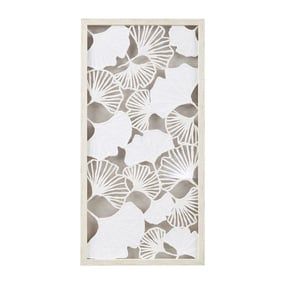 Olliix Martha Stewart Lillian Off White Framed Rice Paper Shadow Box Gingko...