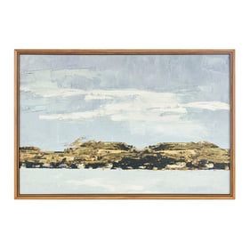 Olliix Martha Stewart Foggy Morning Abstract Landscape Framed Canvas Wall A...