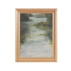 Olliix Martha Stewart Estuary Abstract Landscape Framed Glass Wall Art