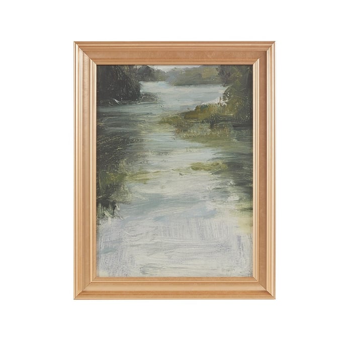 Olliix Martha Stewart Estuary Abstract Landscape Framed Glass Wall Art OLIX-MT95G-0030