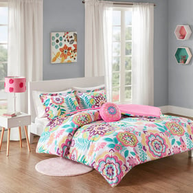 Olliix Mi Zone Camille Pink Twin Twin XL Floral Comforter Set