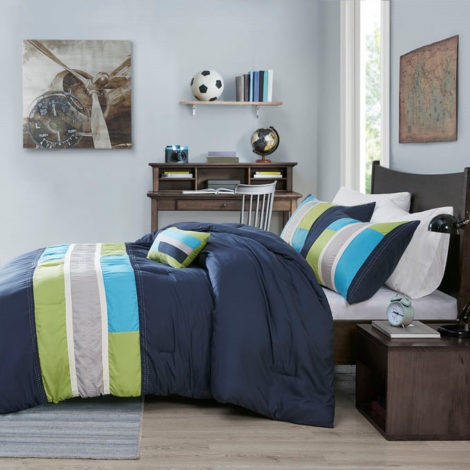 Mi Zone - Pipeline Comforter Set - Full/Queen - Navy