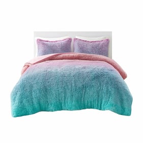 Olliix Mi Zone Primrose Purple Twin Twin XL Ombre Shaggy Faux Fur Comforter...