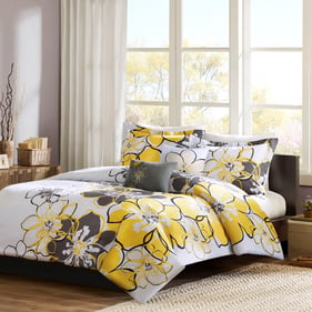 Olliix Mi Zone Allison Yellow King Cal King Floral Comforter Set