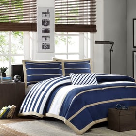 Olliix Mi Zone Ashton Khaki Navy Full Queen Comforter Set