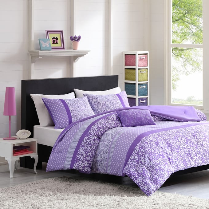 Olliix Mi Zone Riley Purple Full Queen Comforter Set OLIX-MZ10-224