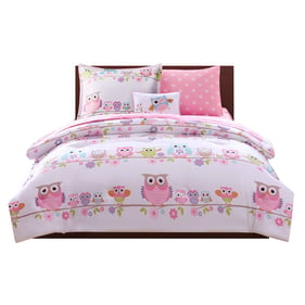 Olliix Mi Zone Kids Wise Wendy White Owl Full Comforter Set with Bed Sheets