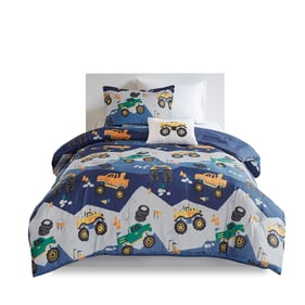 Olliix Mi Zone Kids Nash Blue Twin Monster Truck Comforter Set