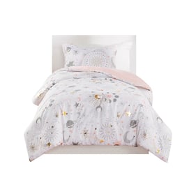 Olliix Mi Zone Kids Celia Blush Gold Twin Starry Sky Metallic Printed Comfo...