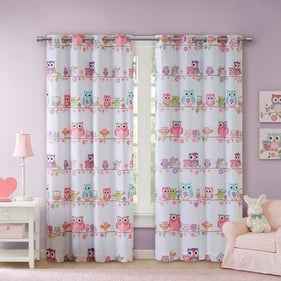 Olliix Mi Zone Kids Wise Wendy Owl Printed Blackout Curtain Panel - 63 x 50