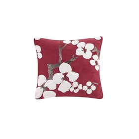 Olliix N Natori Cherry Blossom Red Square Pillow