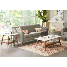 Olliix Madison Park Parker Off White Pecan 3pc Coffee Table Set