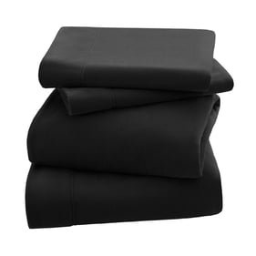 Olliix Peak Performance 3M Scotchgard Micro Fleece Black Queen 4pc Sheet Se...