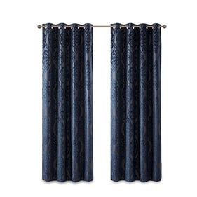 Olliix SunSmart Mirage Navy Blackout Grommet Top Curtain Panel - 84 x 50