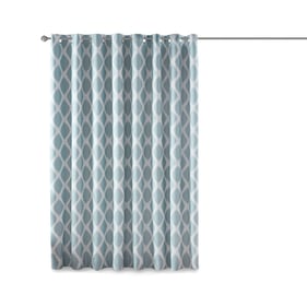 Olliix Sunsmart Blakesly Aqua Ikat Blackout Patio Curtain - 100 x 84