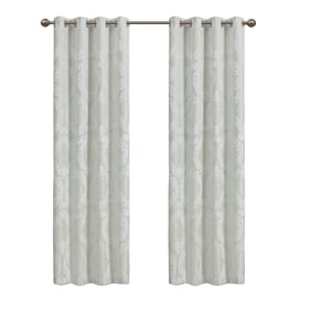 Olliix Sunsmart Amelia White Knitted Jacquard Paisley Curtain Panel - 50 x ...