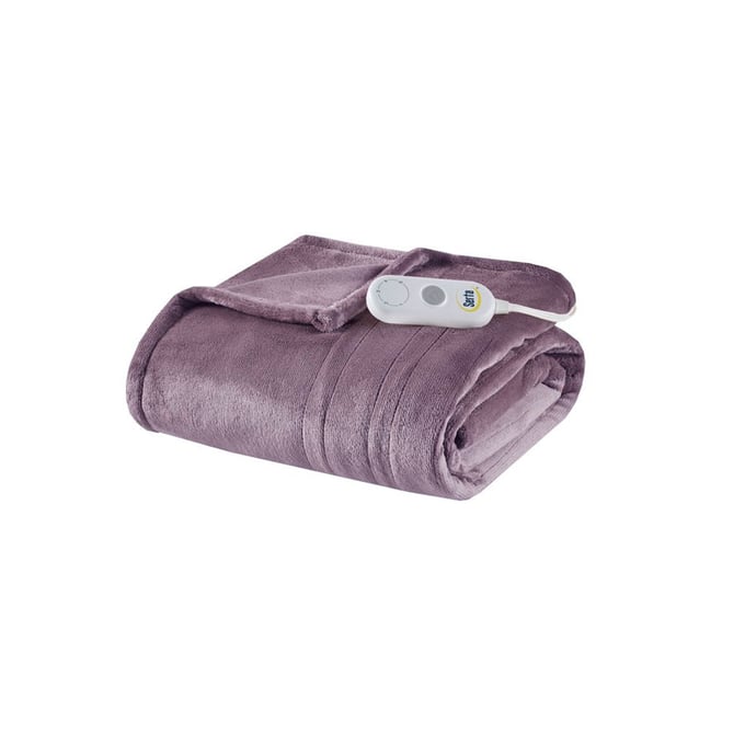 Olliix Serta Plush Heated Purple Throw OLIX-ST54-0076