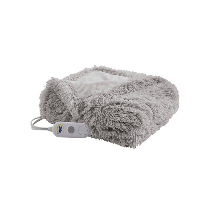 Grey cheap shaggy throw