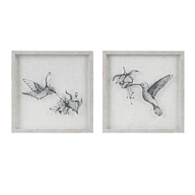 Olliix Urban Habitat Humming Birds Neutral 2pc Framed Graphics Wall Art Set