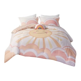 Olliix Urban Habitat Kids Dawn Yellow Coral Twin Reversible Comforter Set