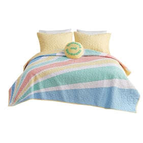 Olliix Urban Habitat Kids Rory Yellow Twin Quilt Set with Throw Pillow