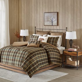 Olliix Woolrich Hadley Plaid Queen Oversized Cozy Spun Comforter Set