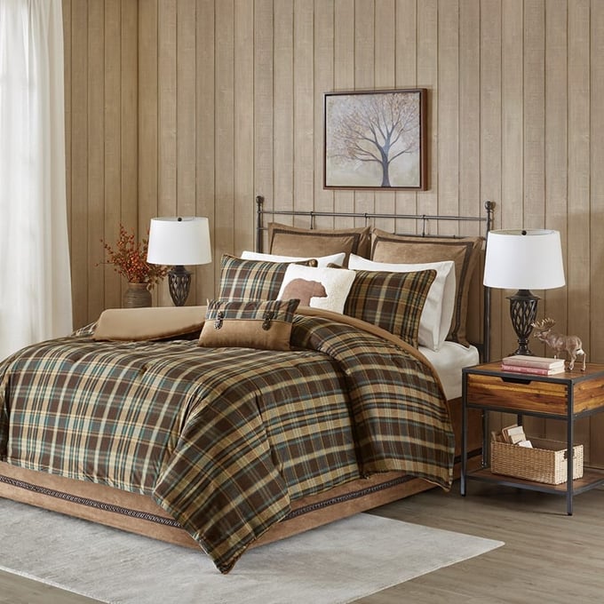 Olliix Woolrich Hadley Plaid King Oversized Cozy Spun Comforter Set OLIX-WR10-081