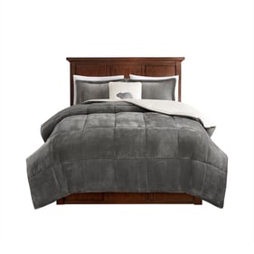 Olliix Woolrich Alton Charcoal Ivory Full Queen Alternative Comforter Set