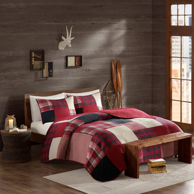 Olliix Woolrich Sunset Red Full Queen Quilt Mini Set OLIX-WR14-1730