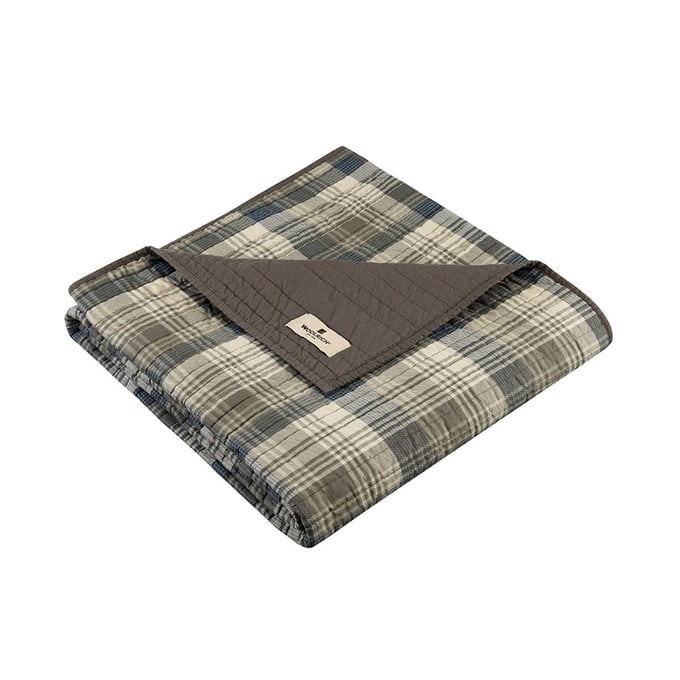 Olliix Woolrich Tasha Taupe Quilted Throw OLIX-WR50-1782